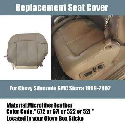 For 1999 2000 2001 2002 Chevy Silverado Front Leather Seat Covers Med Tan 522