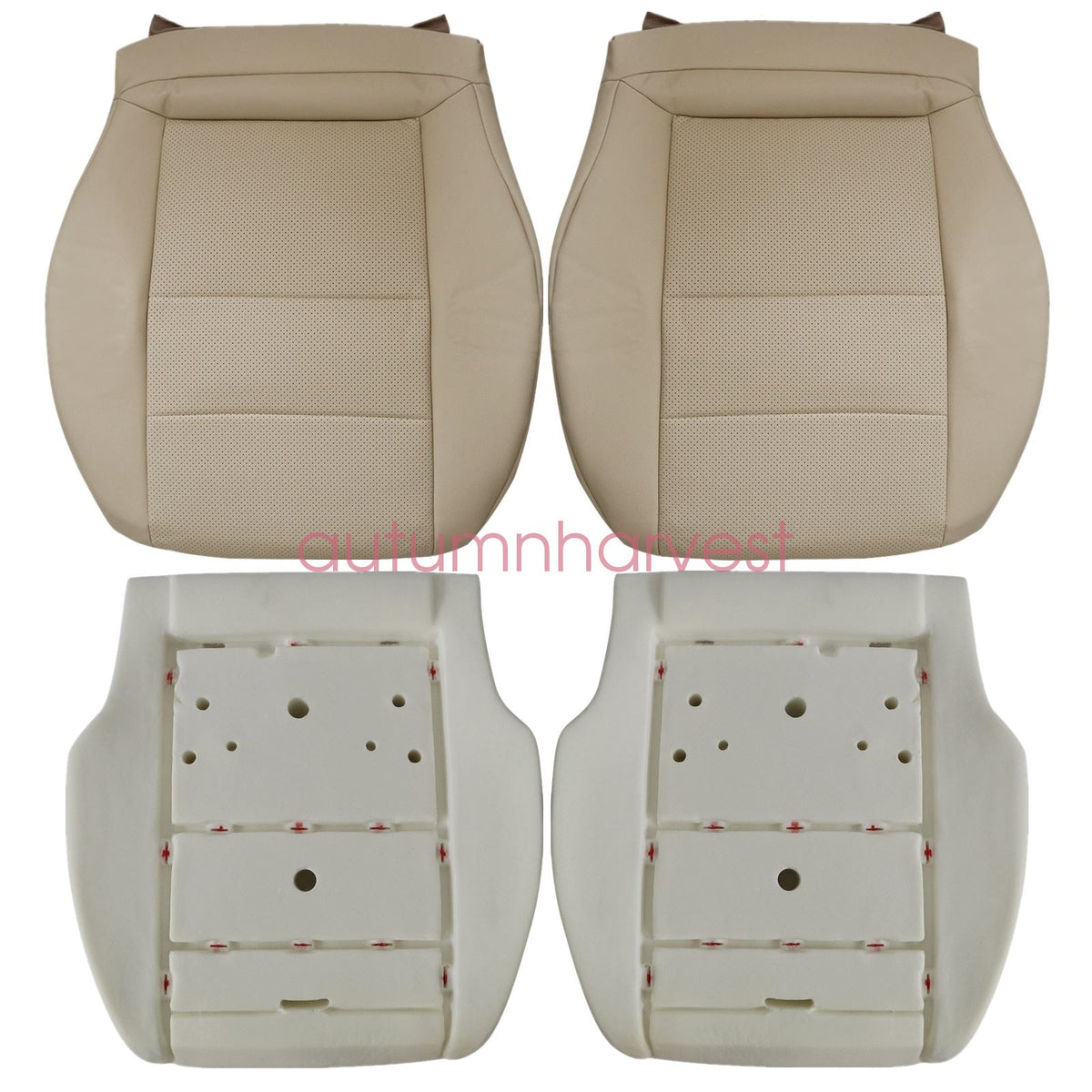 For 2008-14 Mercedes Benz C250 C300 C350 Both Side Bottom Seat Cover Tan & Foam