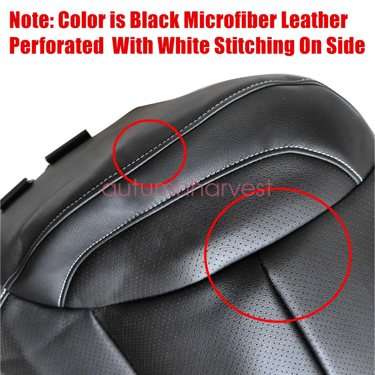 For 2014-2019 Chevy Silverado 1500 Driver Bottom & Top Leather Seat Cover Black