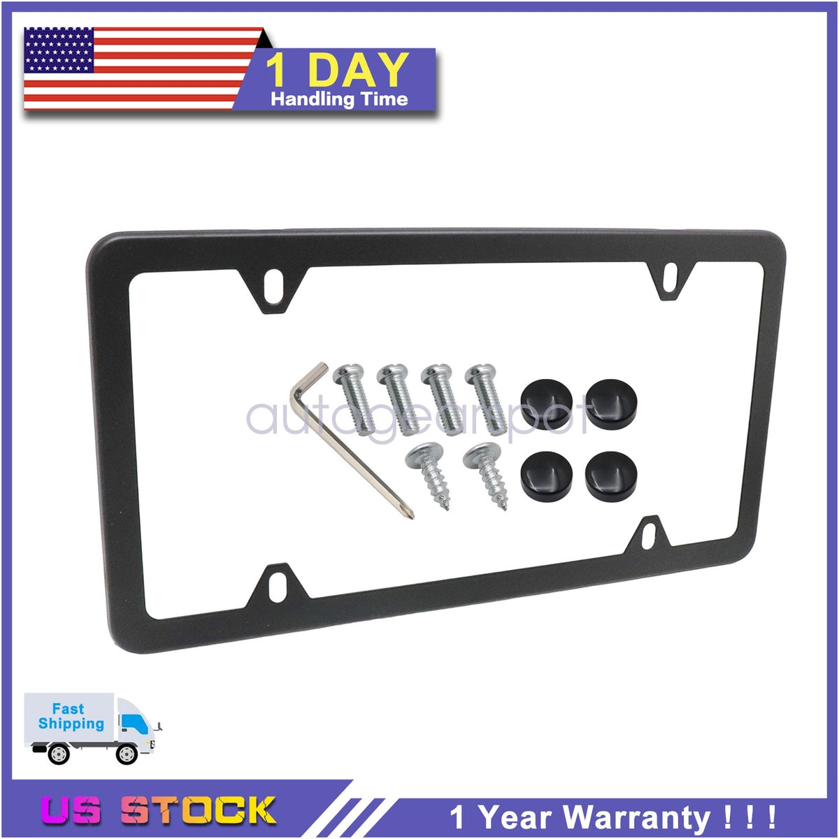 For BMW 82120010399 License Plate Frame Stainless Steel BLACK SLIMLINE