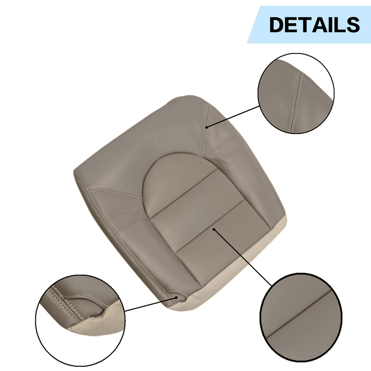 Passenger Bottom & Top Leather Seat Covers Tan For 2000 Ford F250 F350 Lariat US