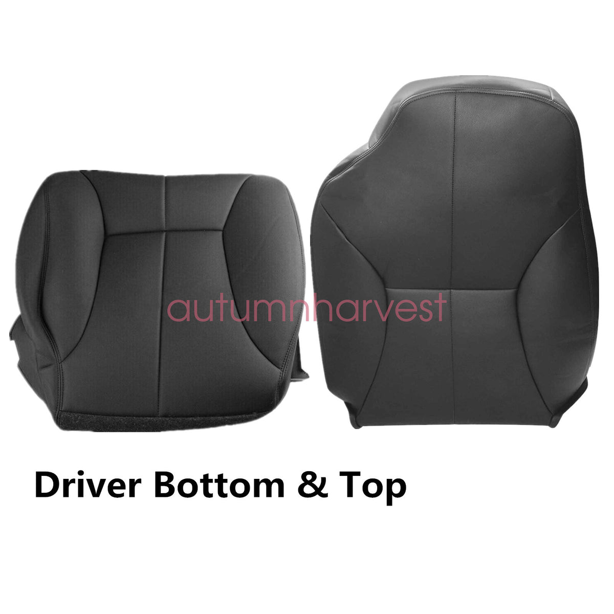 Driver Bottom-Back Leather Seat Cover Black For 1998-02 Dodge Ram 1500 2500 3500