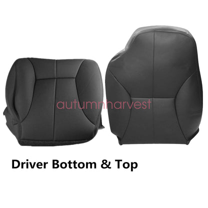 Driver Bottom-Back Leather Seat Cover Black For 1998-02 Dodge Ram 1500 2500 3500