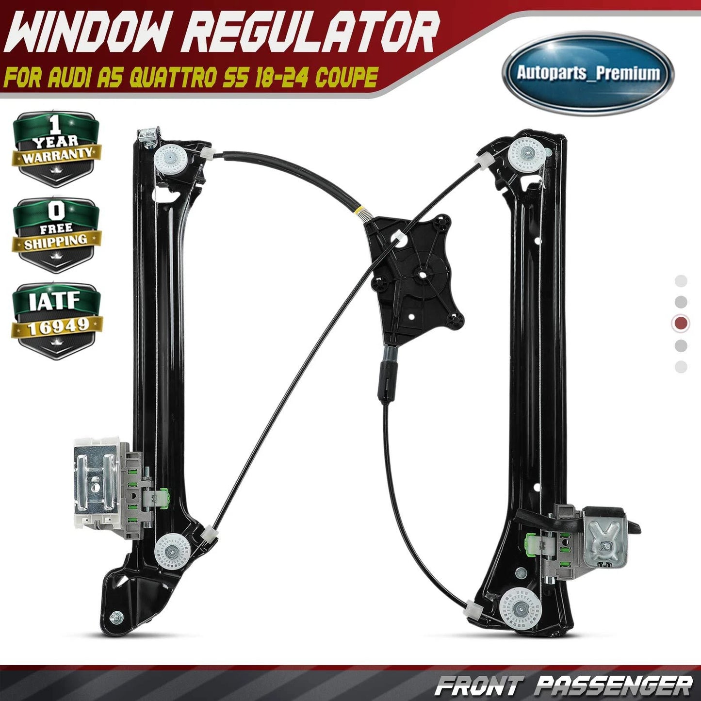 Right Front Power Window Regulator for 2018-2024 Audi A5 Quattro & S5 Coupe