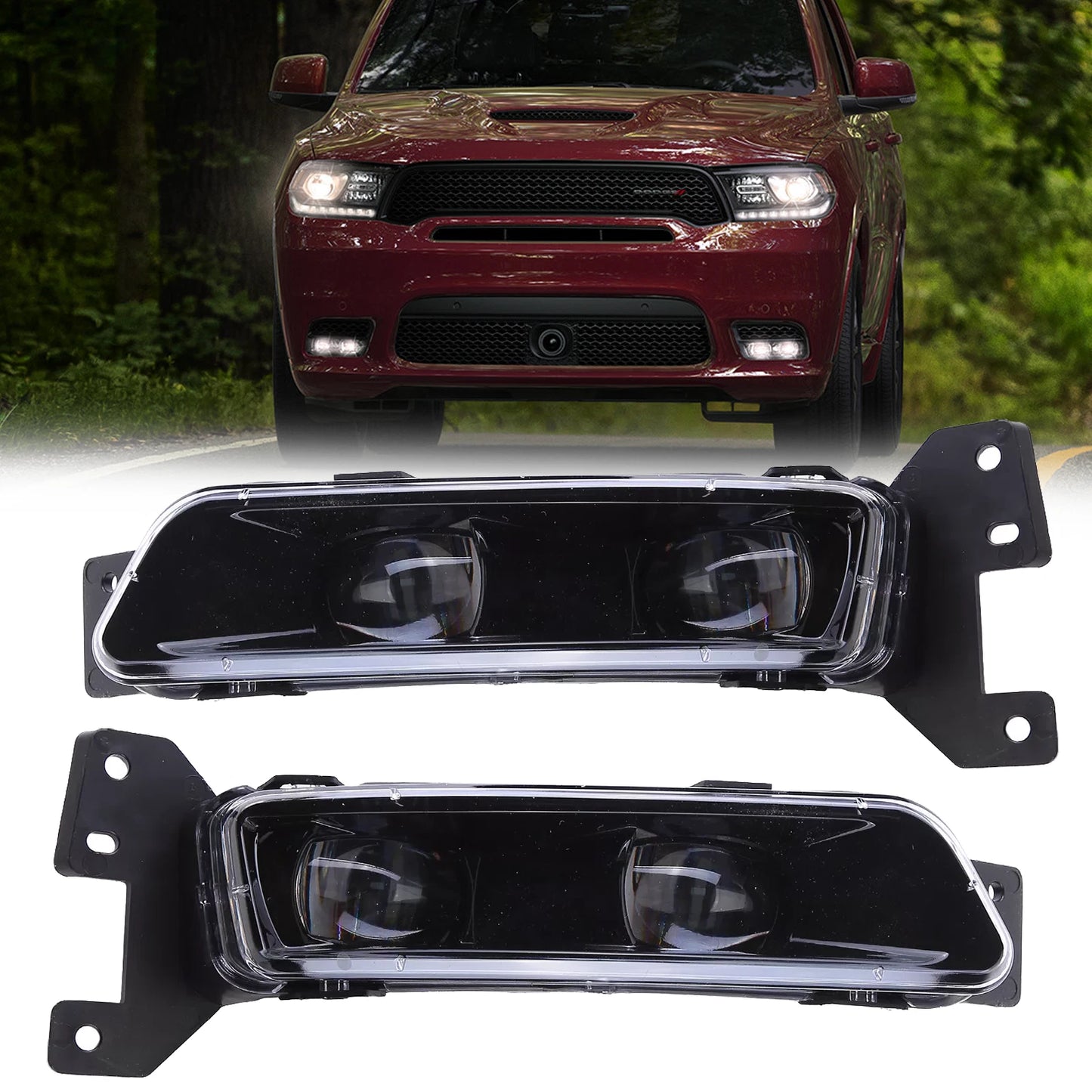 Pair Bumper LED Fog Light Driving Lamp For Jeep Cherokee 2017 2018 2019 2020-22