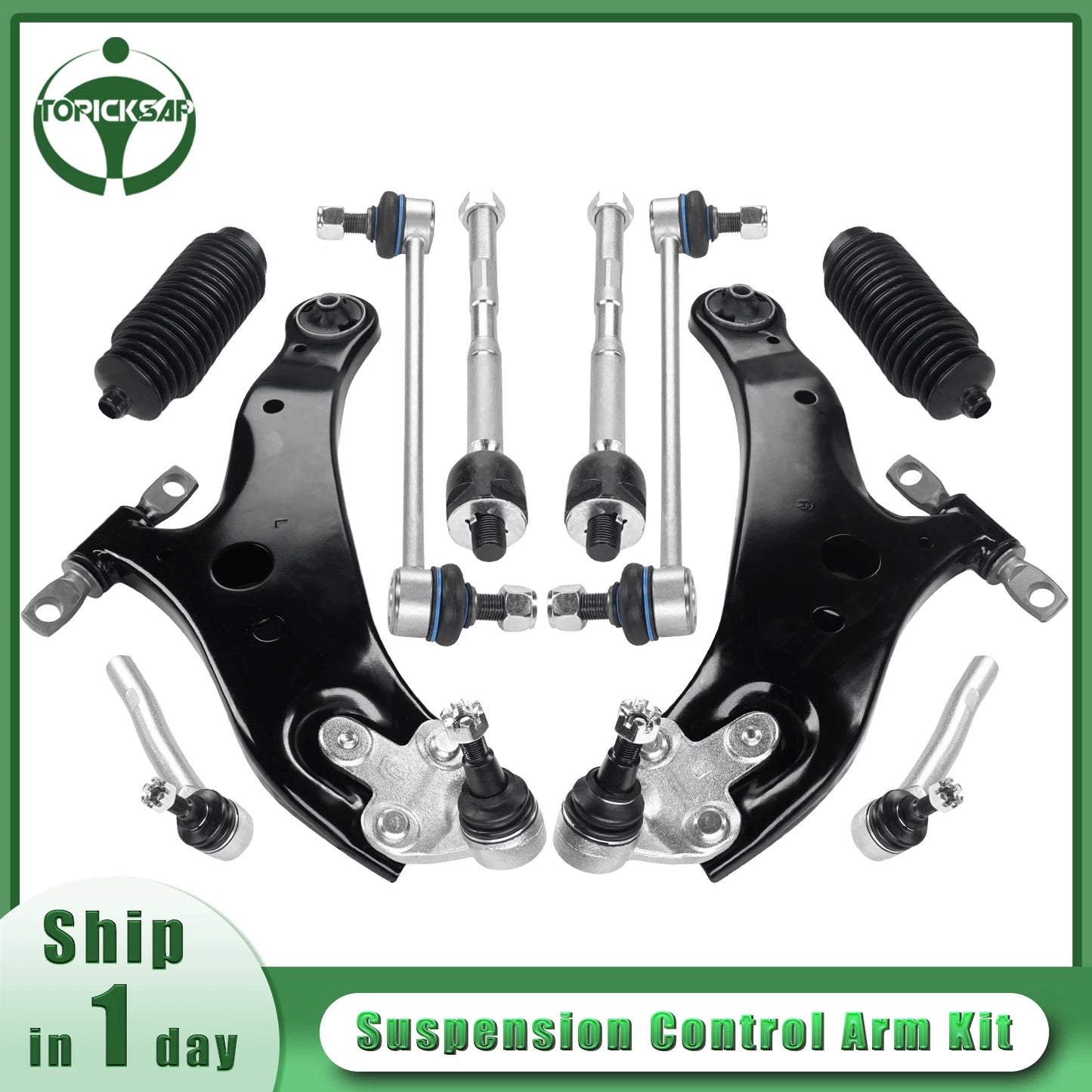 For Toyota Highlander 2008-2017 2018 Front Lower Control Arms Tie Rods Sway Bars