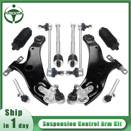 For Toyota Highlander 2008-2017 2018 Front Lower Control Arms Tie Rods Sway Bars