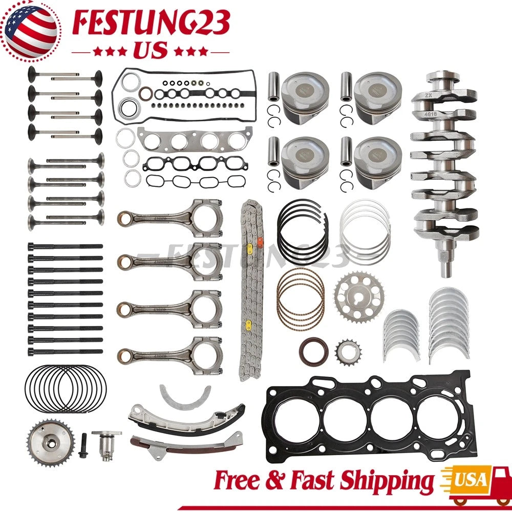 For 98-08 Toyota Celica Corolla Matrix 1.8L 1ZZ-FE Engine Rebuild Overhaul Kit
