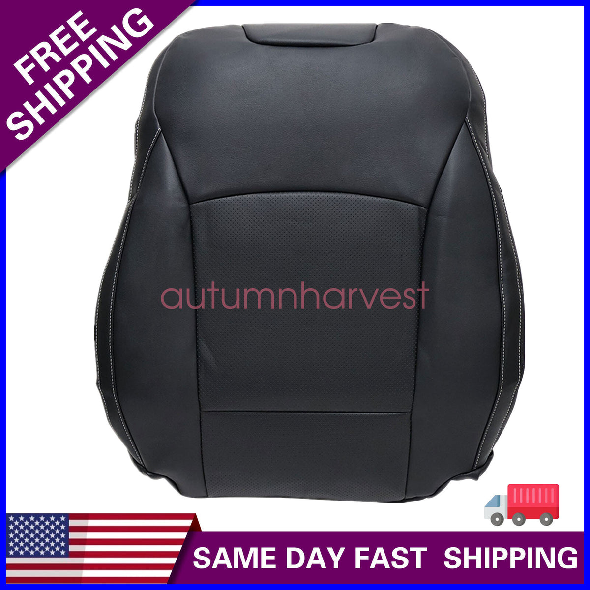 New Driver Top Leather Seat Cover Black For 2017 2018 2019 Subaru Outback Legacy