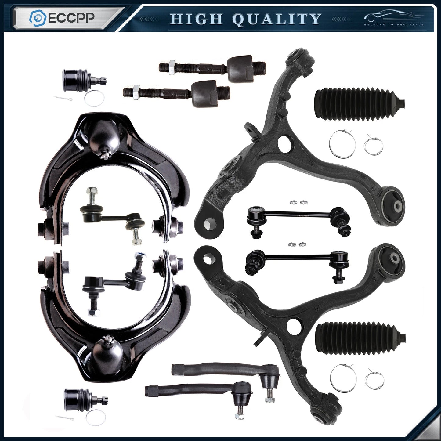 16pcs For Honda Accord 2008-2012 Front Upper & Lower Control Arms Suspension Kit