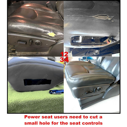 For 2003-2006 Chevy Silverado Driver Bottom & Top Leather Seat Cover Gray 922