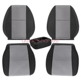 For 2007-2014 Chevy Silverado Front Bottom & Top Cloth Seat Cover Black & Gray