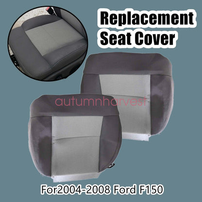 For 2004-08 Ford F150 Driver & Passenger Bottom Cloth Seat Cover Dark Gray FE ME