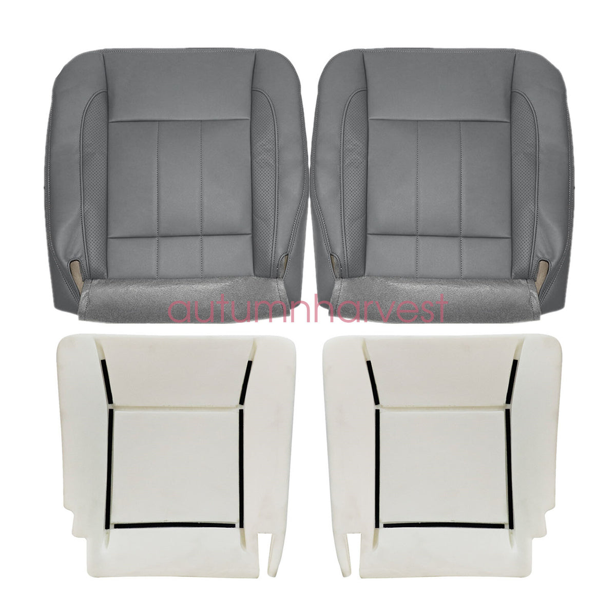 Fits 2006-09 Dodge Ram 1500 Front Leather Bottom Seat Cover & Foam Cushion Gray