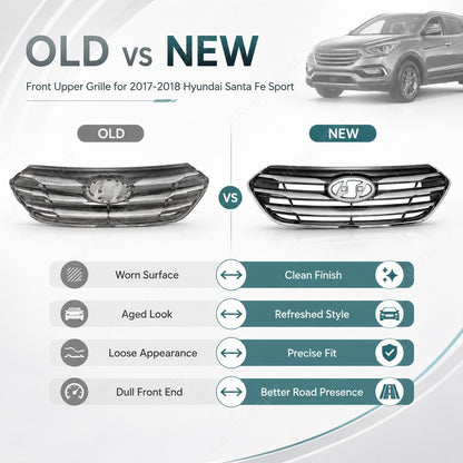For Hyundai Santa Fe Sport 17-2018 Front Bumper Upper Grille Assembly 863514Z500