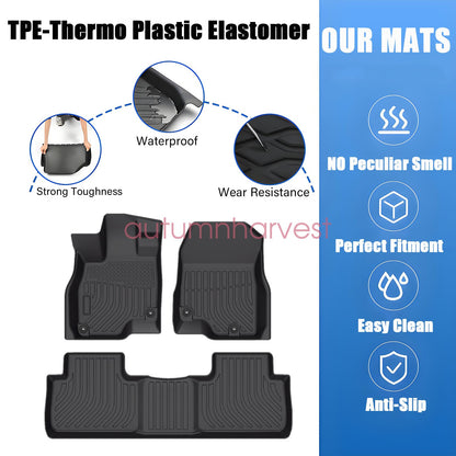 Floor Mats Liners TPE For 2019-2025 Acura RDX 3D Model All-Weather Black NEW