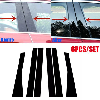 6x For Jeep Grand Cherokee 2011-2021 Pillar Post Door Window Molding Cover Trim