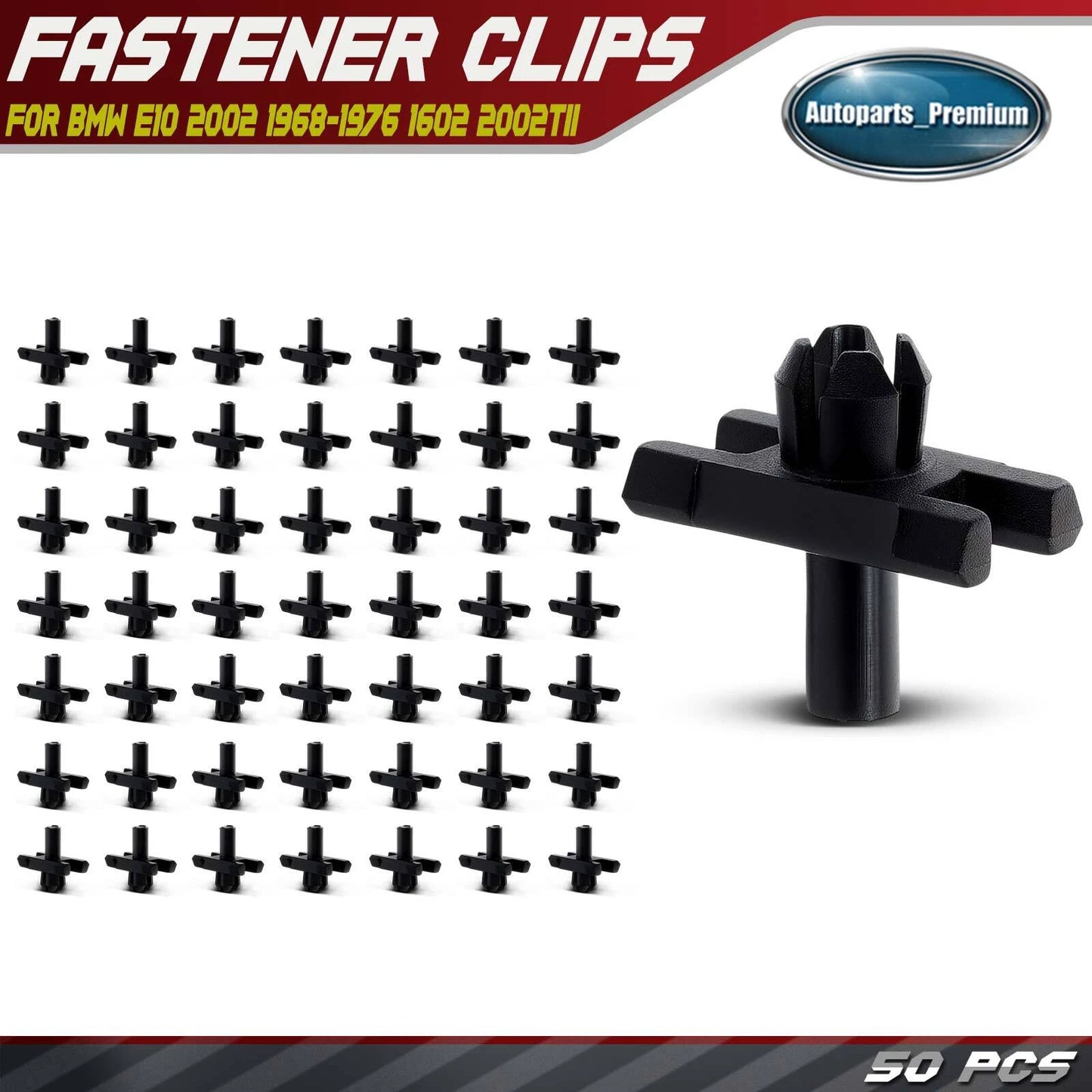 For BMW E10 1602 2002 2002tii Nylon Body Side Moulding Retainer Clips 50x 6.3mm