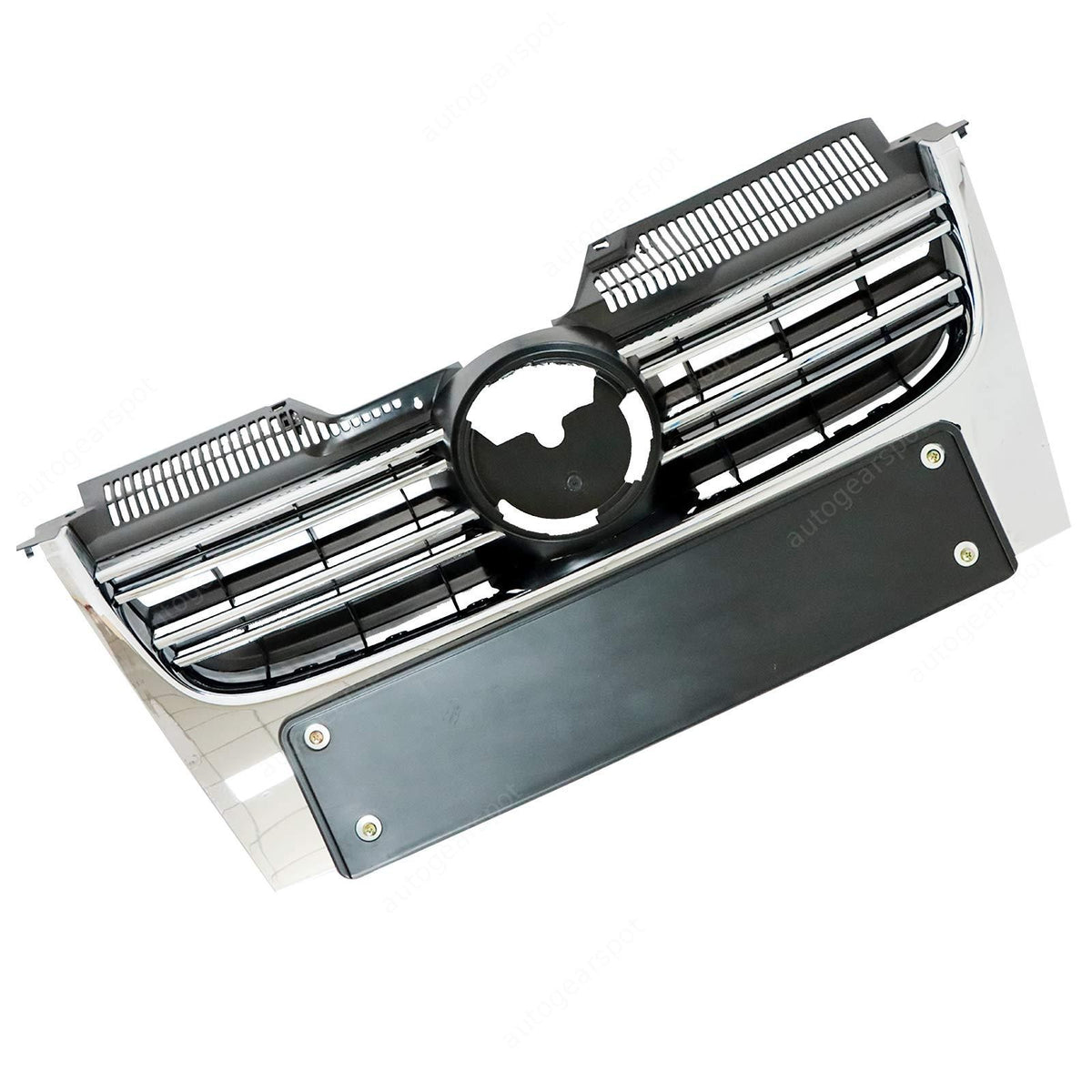 For 05-10 Volkswagen Jetta MK5 Sedan Front Upper Grille Grill Black&Chrome Trim