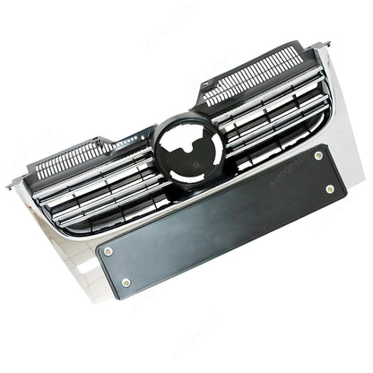 For 05-10 Volkswagen Jetta MK5 Sedan Front Upper Grille Grill Black&Chrome Trim