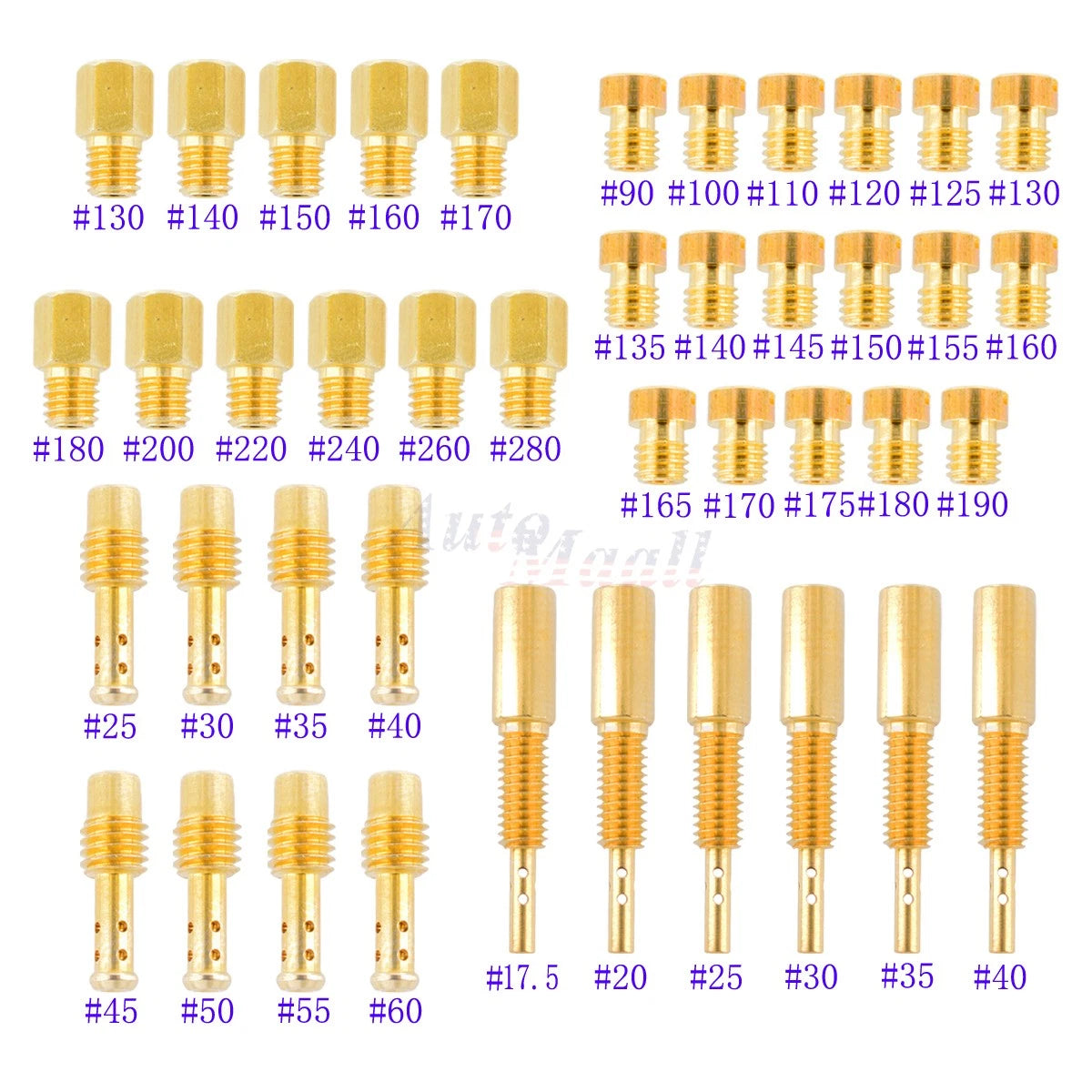 42Pcs Carburetor Jet Kit For Mikuni Main N100.604 VM28/486 VM4/042 VM22/210 USA