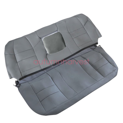 For 2002-2007 Ford F250 F350 XLT Rear Bench Bottom & Top Leather Seat Cover Gray