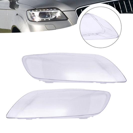 Waterproof Headlights Headlamps Lens Cover Left+Right Side For Audi Q7 2006-2015