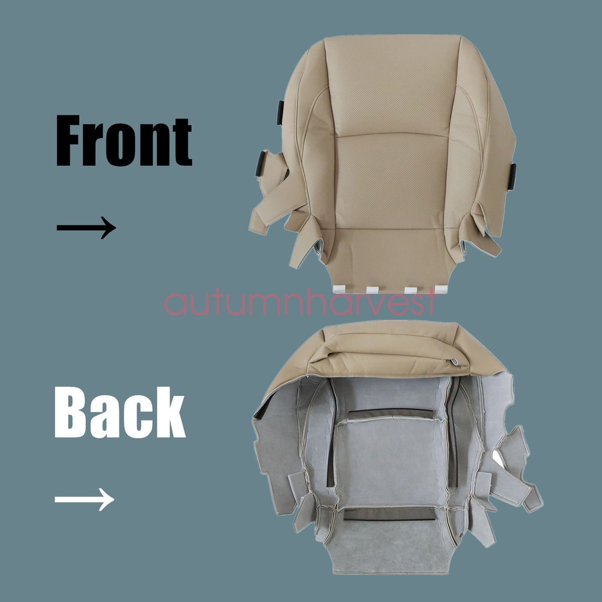 For 2007-2012 Lexus ES350 Both Side Perforated Bottom Seat Cover Leather - Tan