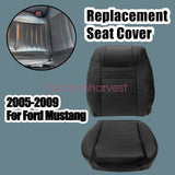 For 05-09 Ford Mustang GT Driver Replacement Perforated Leather Seat Cover Black
