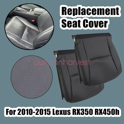 For 2010-2015 Lexus RX350 RX450 Driver Passenger Bottom Leather Seat Cover Black