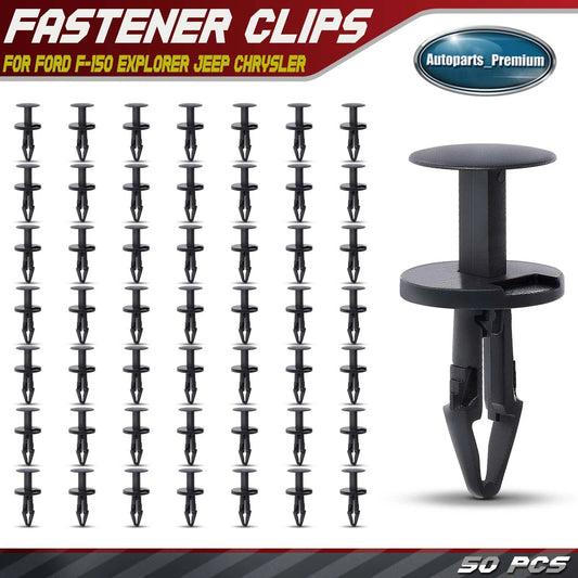 50Pcs 6.5mm Nylon Grille Bumper Retainer Clips Push-Type For 2010-22 Lincoln New
