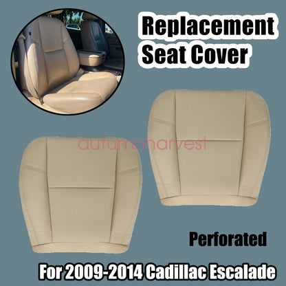 For 2007-2013 GMC Yukon Denali XL Driver & Passenger Leather AC Seat Cover Tan