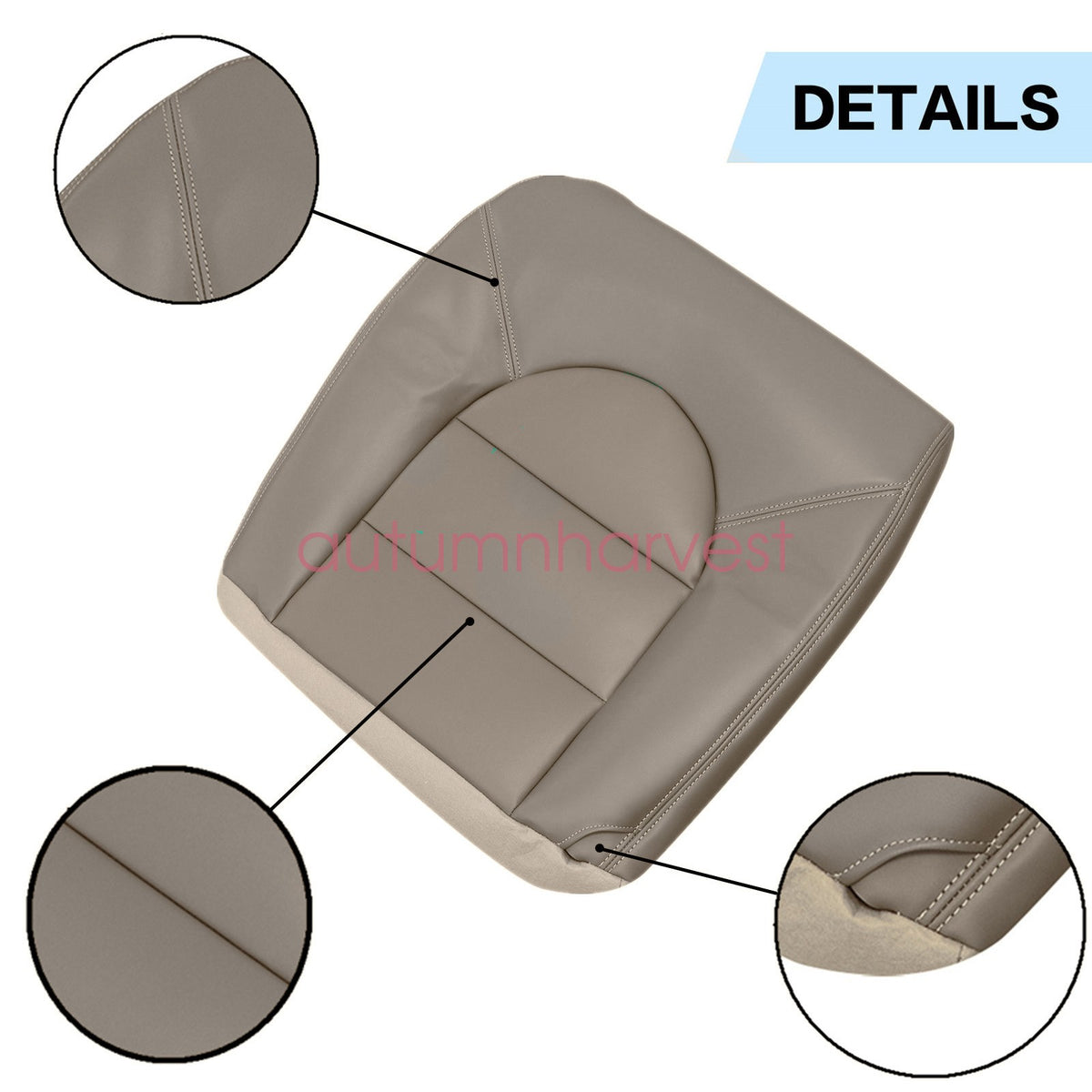 6x 1999 2000 For Ford F250 Replacement Driver & Passenger Leather Seat Cover TAN