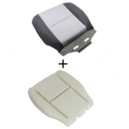 Driver Bottom Cloth Seat Cover Gray & Foam 2PCS For 2007-14 GMC Sierra Yukon WT
