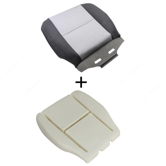 Driver Bottom Cloth Seat Cover Gray & Foam 2PCS For 2007-14 GMC Sierra Yukon WT