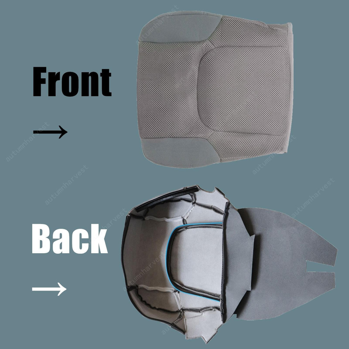 NEW For 2005-2019 Nissan Frontier Both Driver & Passenger Bottom Seat Cover Gray
