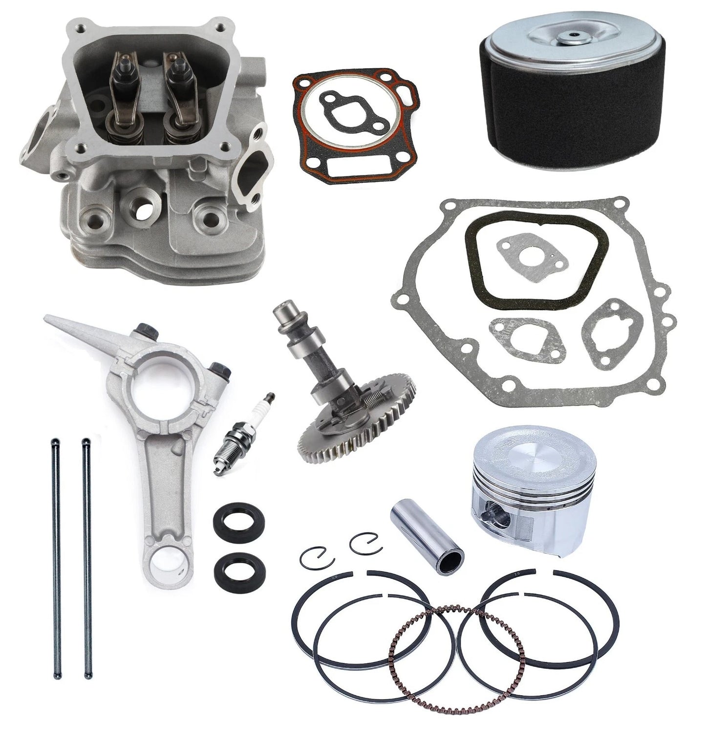 Camshaft Gasket Kit Fits Honda GX160 5.5HP Cylinder Head Connecting Rod Piston
