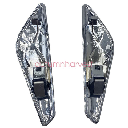 Pair Chrome Front Left Right Side Fender Trim Finisher For BMW X3 X4 F25 F26
