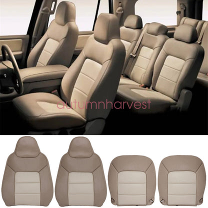 For 2003 2004 2005 2006 Ford Expedition Eddie Bauer Front Leather Seat Cover Tan