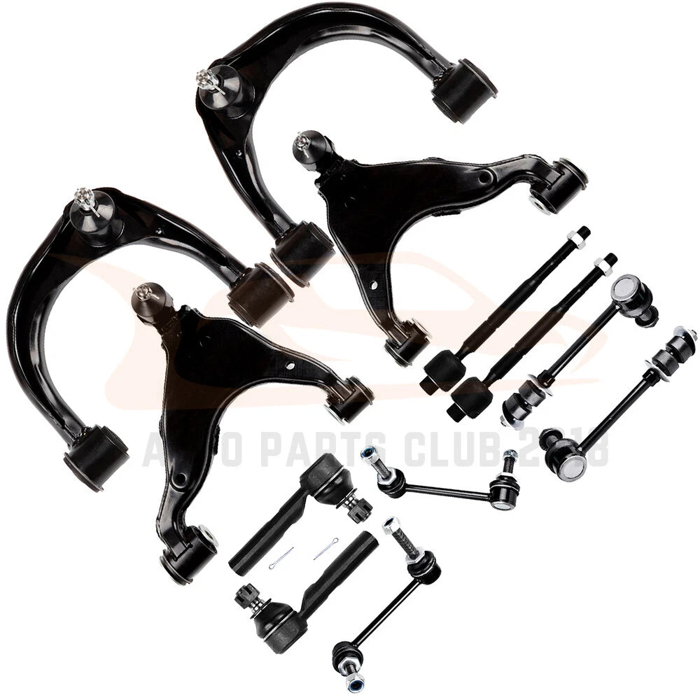 12Pcs For Toyota 4Runner 2003-09 Front Lower Upper Control Arm Tie Rod Sway Bar