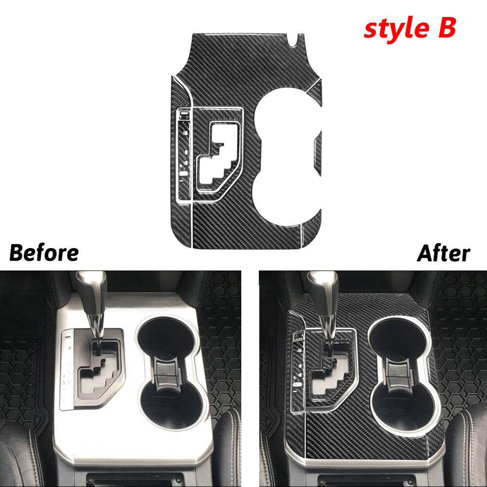 Carbon Fiber Console Gear Shift Panel Kit Trim Cover Fits Toyota Camry 2012-2014