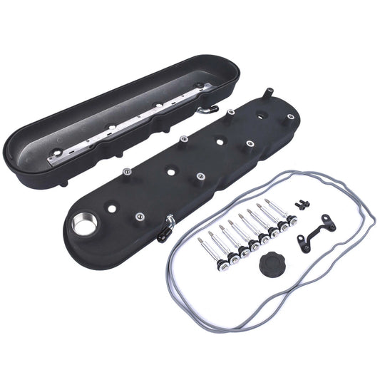 Fits LS1 LS2 LS3 GM LS Cast Aluminum Tall Black Pair Valve Covers w/Coil Mounts
