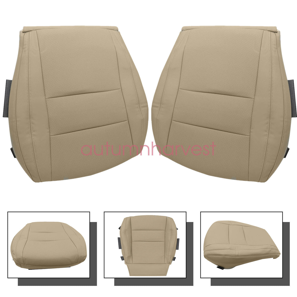 For 2011-2016 Jeep Grand Cherokee Front Bottom Perforated Leather Seat Cover Tan