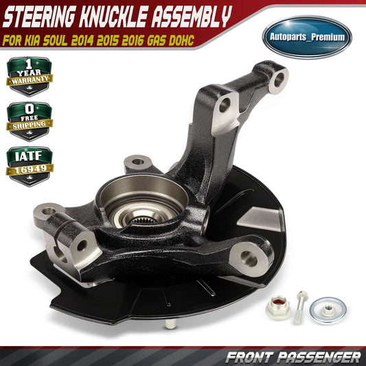 1x Front Right Steering Knuckle & Hub Bearing Assembly FIT Kia Soul 2014-2016