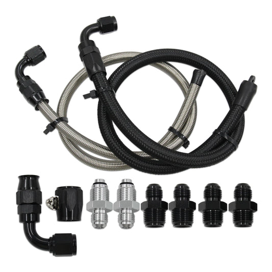6AN Power Steering Pump Hose Kit Pressure Return Line Universal For GM LS Swap