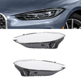 Pair Headlight Lens Clear Cover For BMW 4-Series / M4 i4 2021-2024 Left & Right