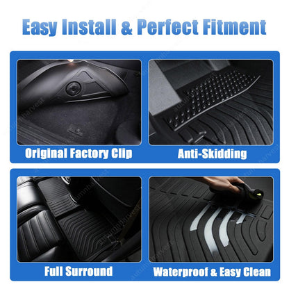 Floor Mats Liner Set Fits 2001-2006 Toyota Camry All Weather TPE 3D Replacement
