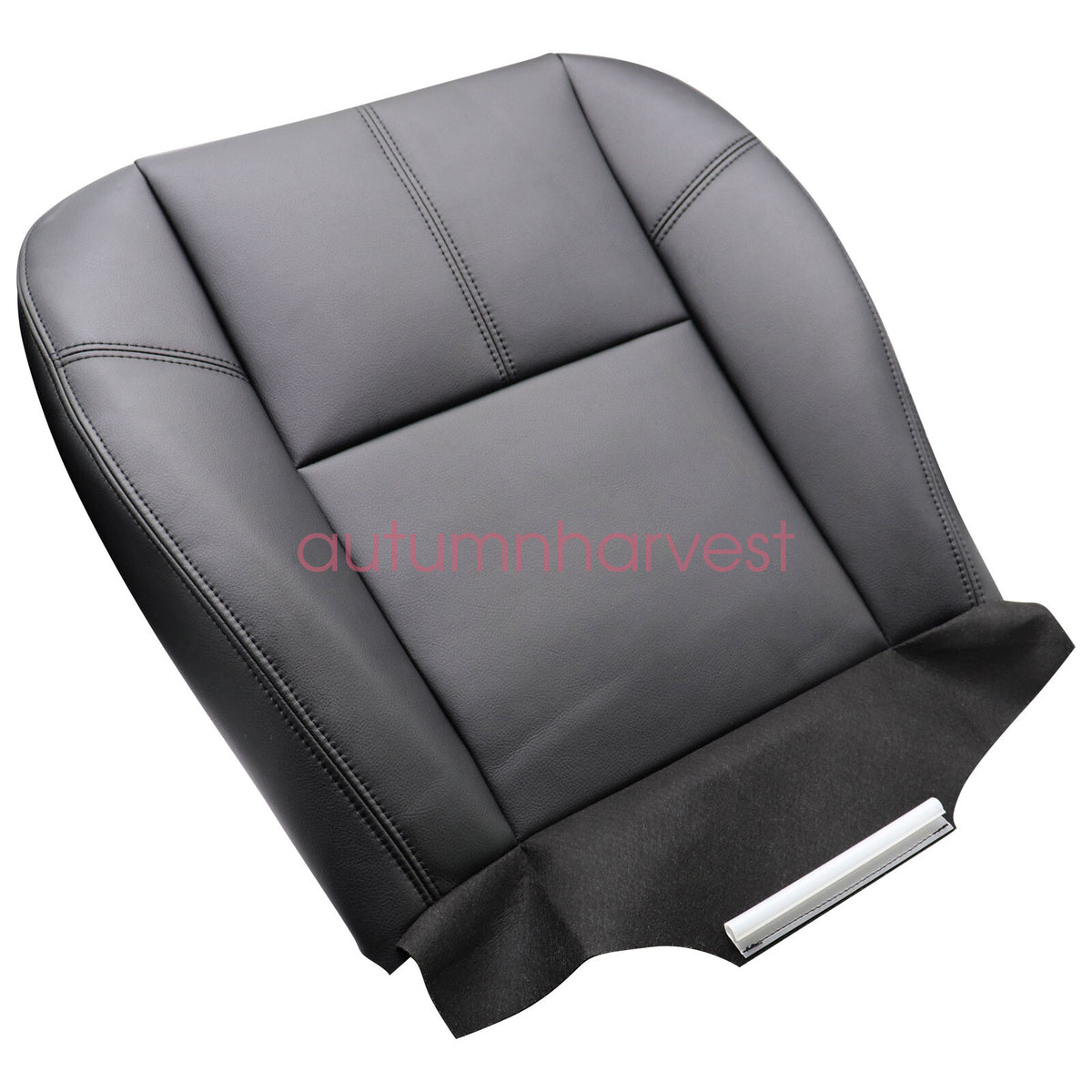 Driver & Passenger Bottom Leather Seat Cover Fits 2007-2014 GMC Sierra Black 193