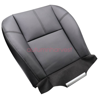 Driver & Passenger Bottom Leather Seat Cover Fits 2007-2014 GMC Sierra Black 193