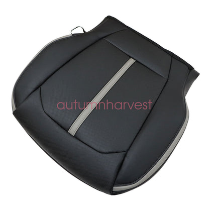 For 2015-2020 Ford F150 Platinum Driver & Passenger Side Bottom Seat Cover Black